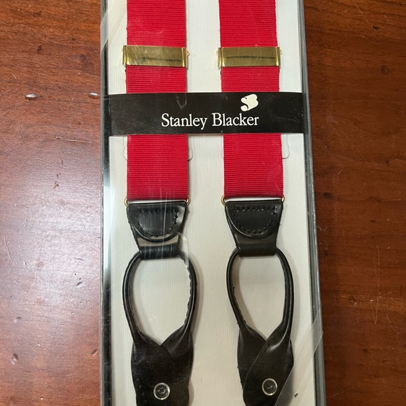 Men’s Red Suspenders. One size fits most. Never Opened. - Picture 3 of 5